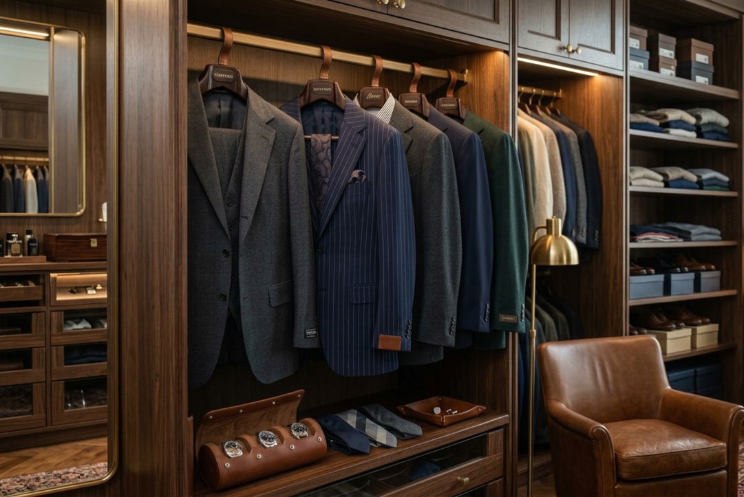 Performing the pinch test on a hand-sewn Italian suit